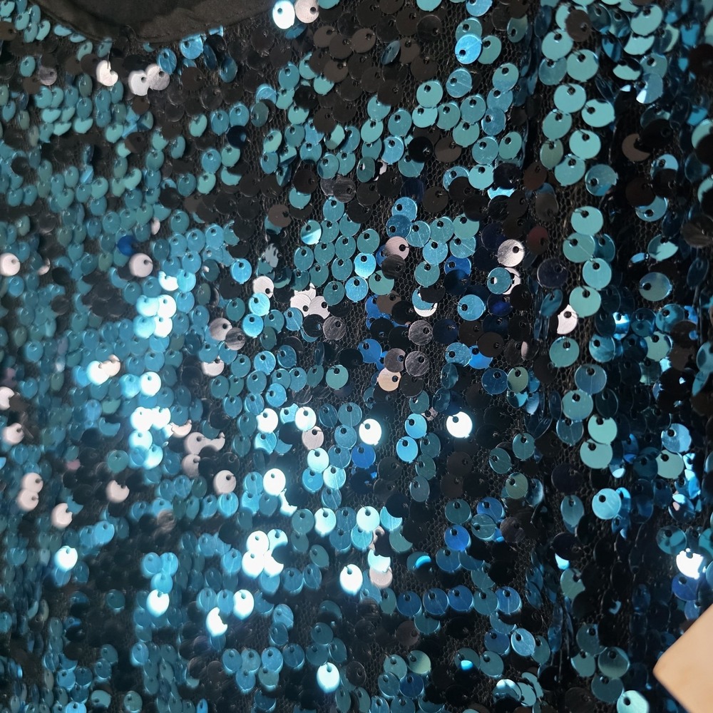 NEW Vintage Baby Phat Sequin Tank Top Deadstock M Blue Y2K‎ 90s Rave Festival - Picture 3 of 11